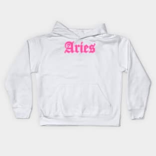 Aries Zodiac Pink Astrology Aesthetic Kids Hoodie